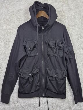 G Star Raw Kriyo Hooded Long Sleeve Sweater Jacket Black Mens M Gorpcore Utility